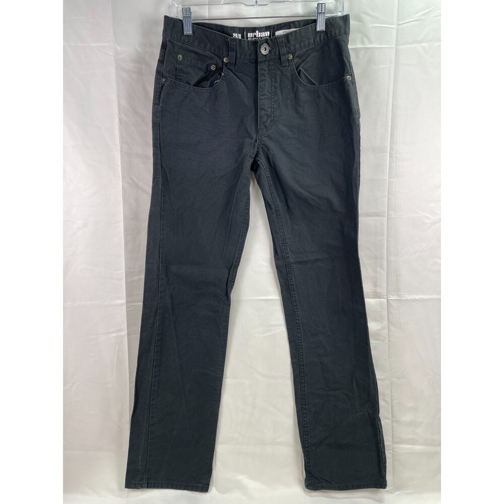 Urban Pipeline Men's Black Denim Straight Slim Fit Dark Wash Jeans Size 29/30